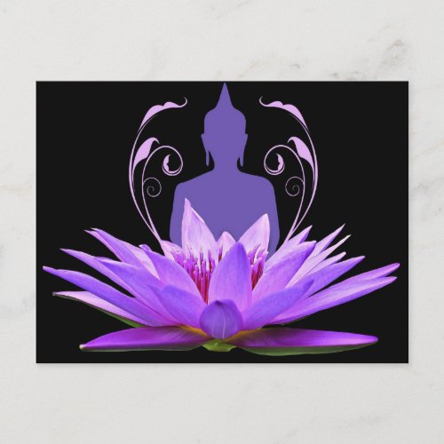 Purple Lotus Flower Meditation Postcard