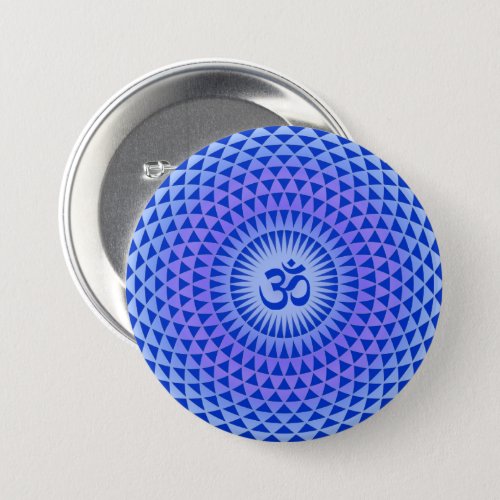 Purple Lotus flower meditation wheel OM Button