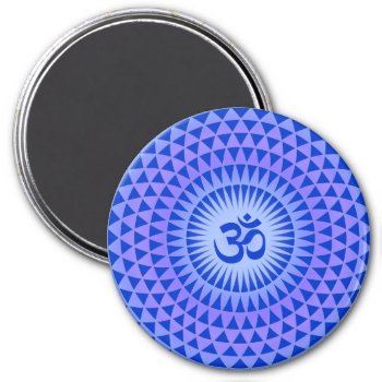 Purple Lotus Flower Meditation Wheel Om Magnet by mystic_persia at Zazzle