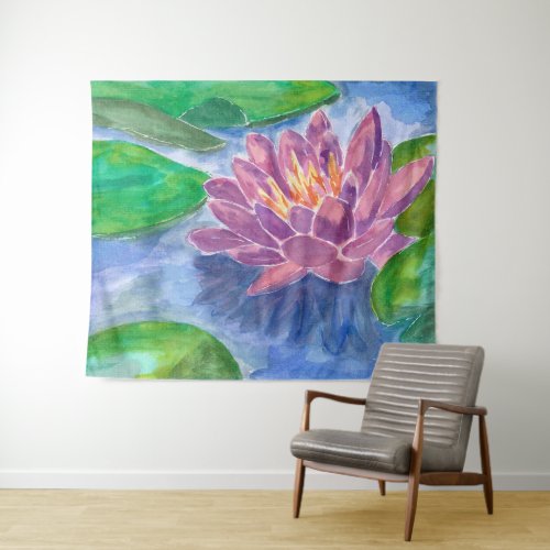 Purple Lotus Flower Tapestry