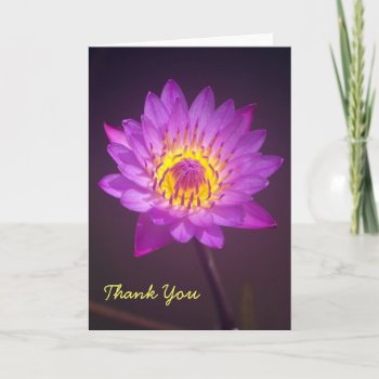 Purple Lotus Flower Thank You Card by PhotographyByPixie at Zazzle