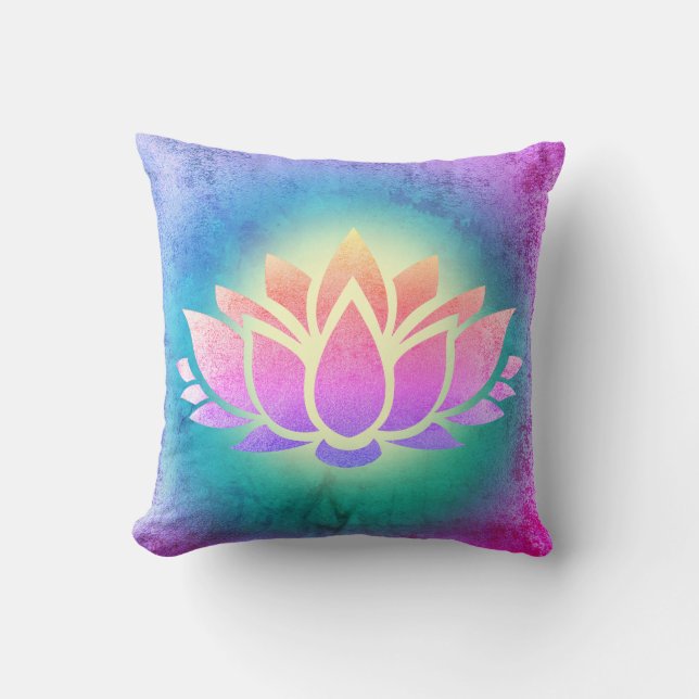 purple lotus flower throw pillow (Front)