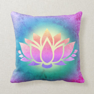 purple lotus flower throw pillow