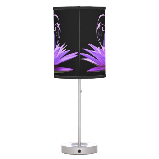 Purple Lotus Flower Yoga Meditation Zen Table Lamp (Back)