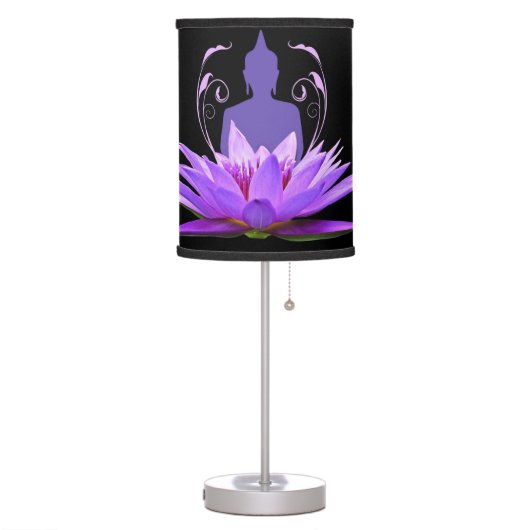 Purple Lotus Flower Yoga Meditation Zen Table Lamp (Left)