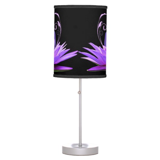 Purple Lotus Flower Yoga Meditation Zen Table Lamp (Front)