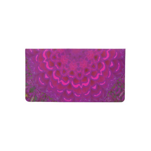 Purple Lotus Kaleidoscope Check Book Cover (Front)