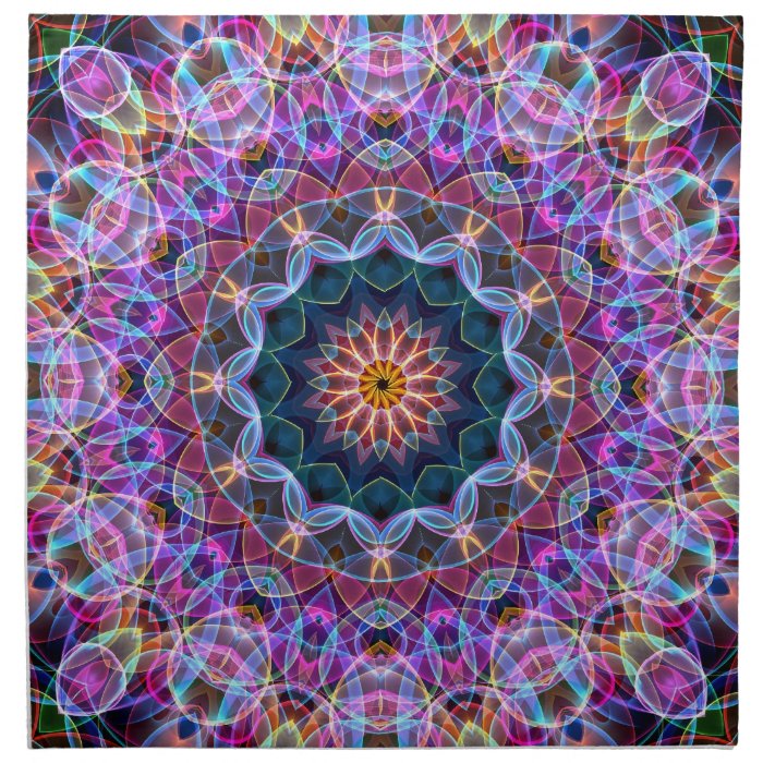 Purple Lotus kaleidoscope Cloth Napkin