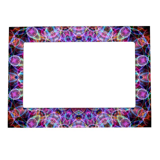 Purple Lotus kaleidoscope Magnetic Picture Frame (Front)