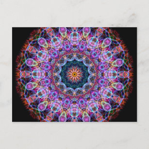 Purple Lotus kaleidoscope Postcard