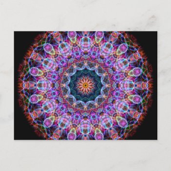 Purple Lotus Kaleidoscope Postcard by WavingFlames at Zazzle