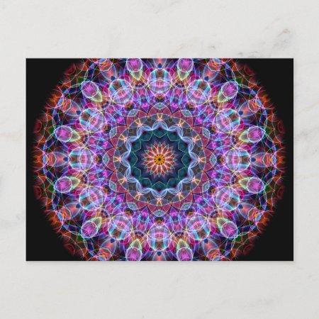 Purple Lotus Kaleidoscope Postcard