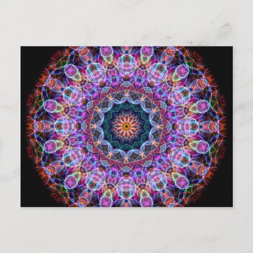 Purple Lotus kaleidoscope Postcard
