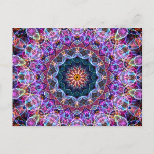 Purple Lotus kaleidoscope Postcard