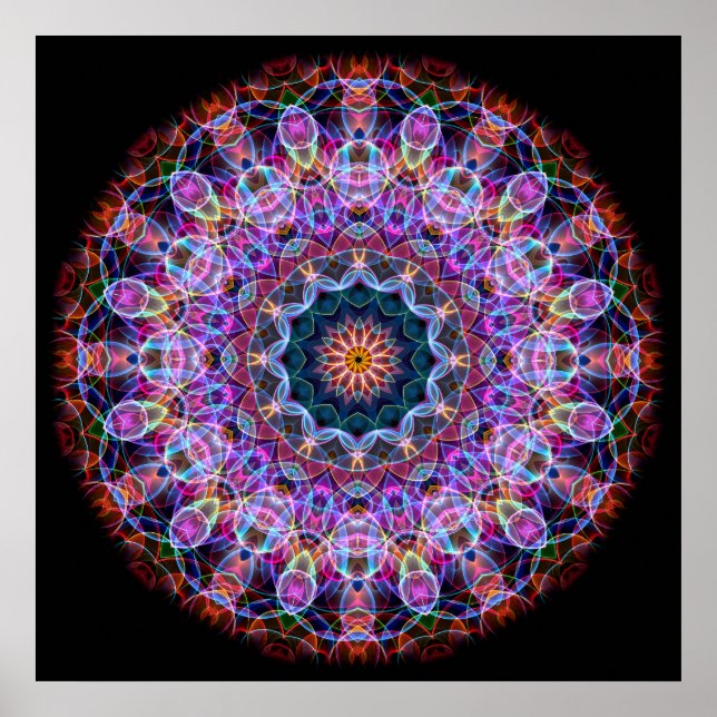 Purple Lotus kaleidoscope Poster (Front)