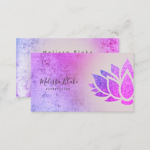 purple lotus logo business card