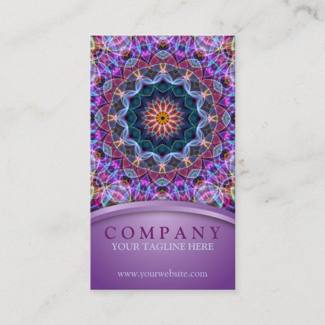 Purple Lotus Mandala appointment card (Front)