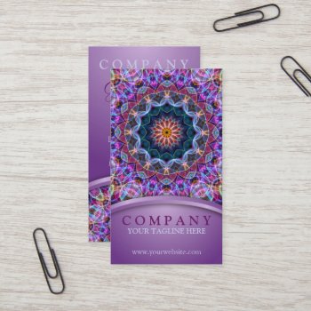 Purple Lotus Mandala Business Card by WavingFlames at Zazzle