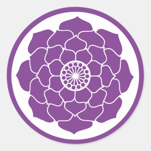 Purple Lotus Mandala Classic Round Sticker