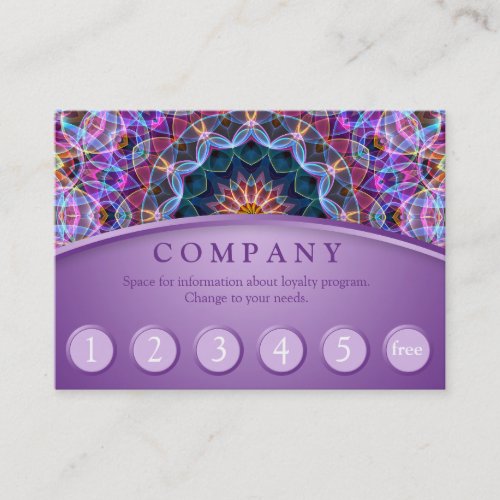 Purple Lotus Mandala Customer Loyalty Card