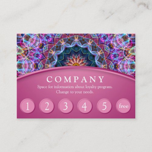 Purple Lotus Mandala Customer Loyalty Card _ pink