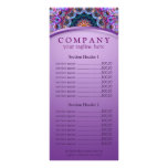 Purple Lotus Mandala Price List Rack Card at Zazzle