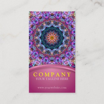 Purple Lotus Mandala With Pink Appointment Card by WavingFlames at Zazzle