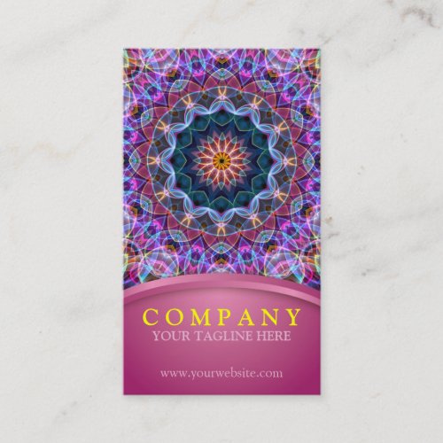 Purple Lotus Mandala with pink Business Card