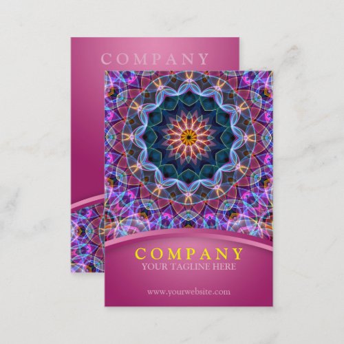 Purple Lotus Mandala with pink chubby Business Card