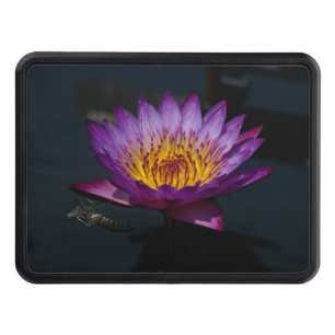 Purple Lotus Waterlily Dragonfly Tow Hitch Cover