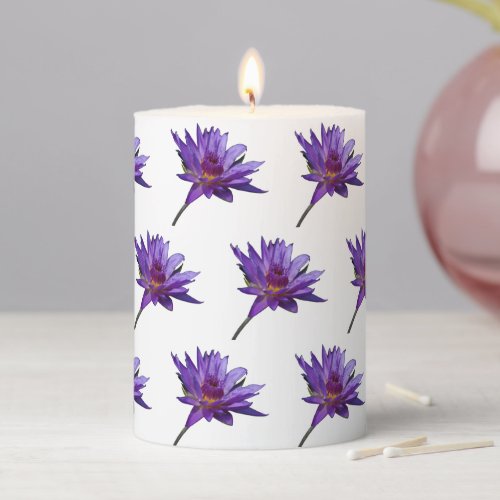 Purple Lotus Waterlily Flameless Candle