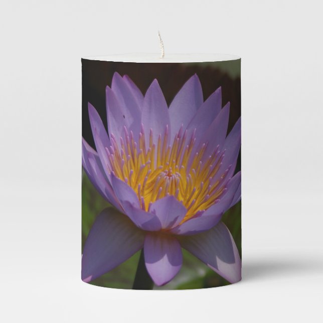 Purple Lotus Waterlily Flameless Candle (Front)