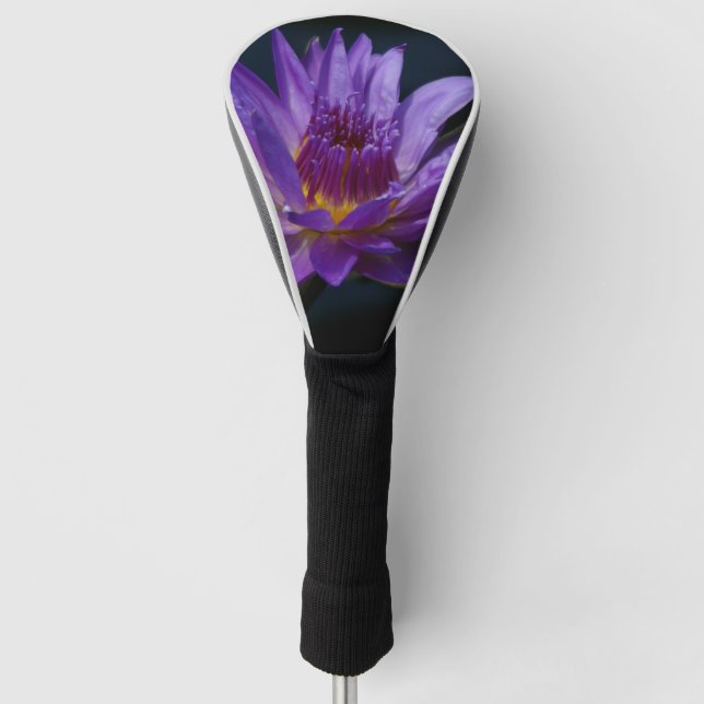 Purple Lotus Waterlily Golf Head Cover (Front)