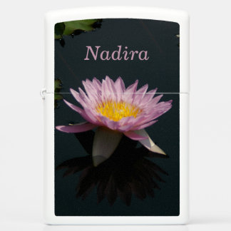 Purple Lotus Waterlily Zippo Lighter