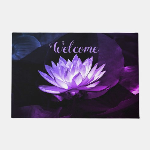 Purple Lotus Welcome Mat