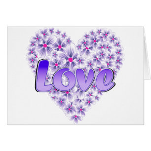 Purple Love and Daisies Cards