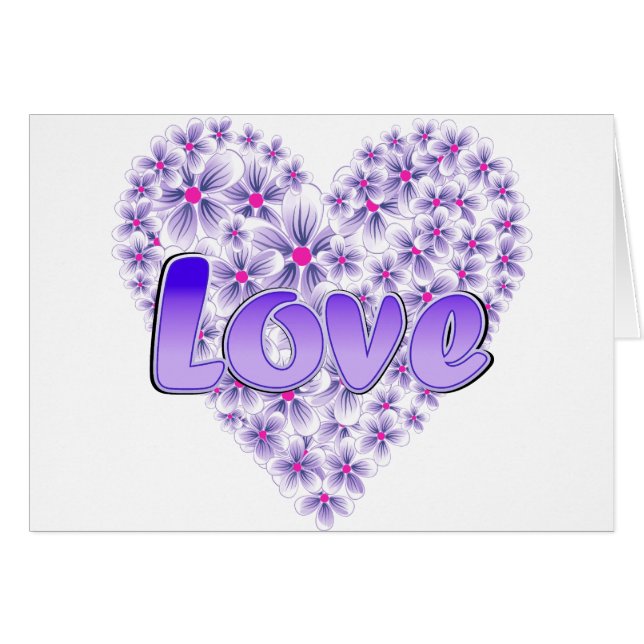 Purple Love and Daisies Cards (Front Horizontal)