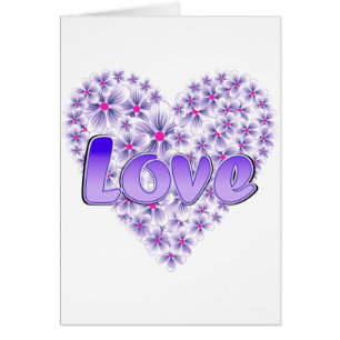 Purple Love and Daisies Cards