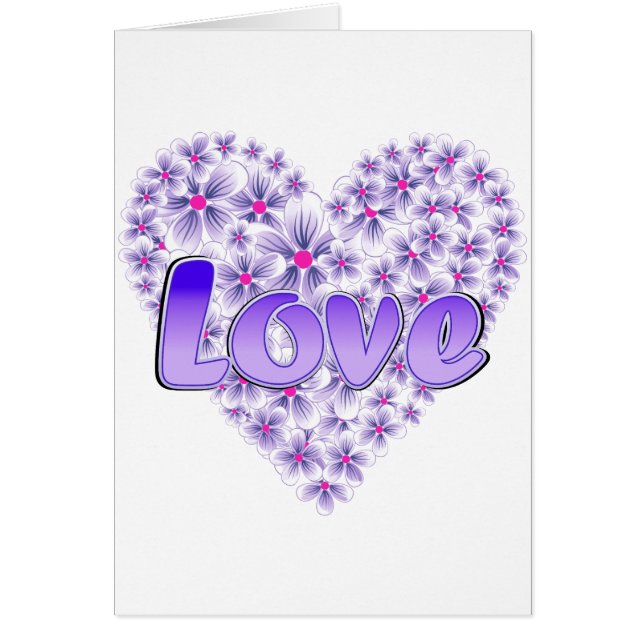 Purple Love and Daisies Cards (Front)