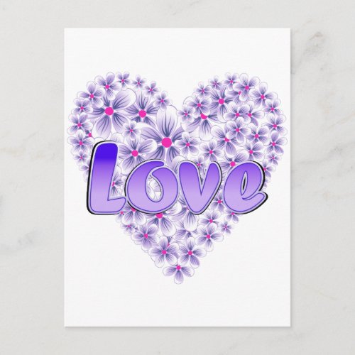 Purple Love and Daisies Postcard