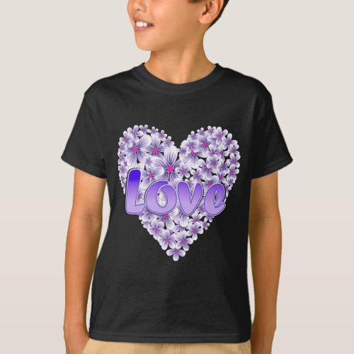 Purple Love and Daisies T_Shirt