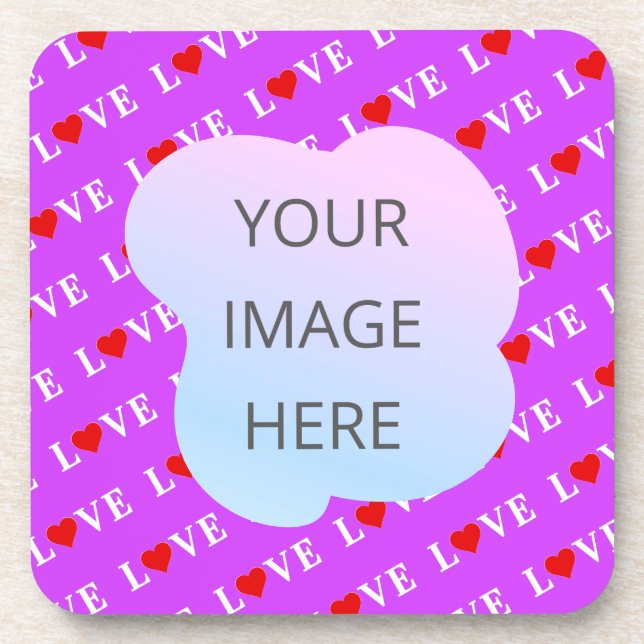Purple LOVE Beverage Coaster (Front)