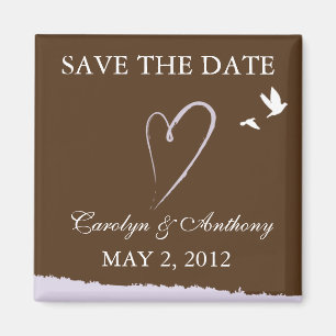 Purple love bird SAVE THE DATE Magnet