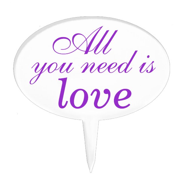 Purple Love Cake Pick (Front)