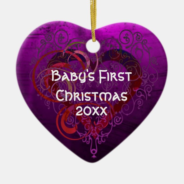 Purple Love Ceramic Ornament (Front)
