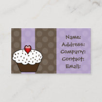 Purple Love cupcakes business Cards
