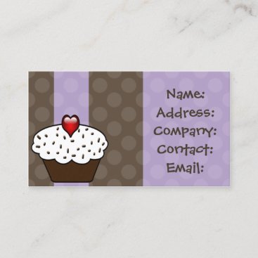 Purple Love cupcakes business Cards