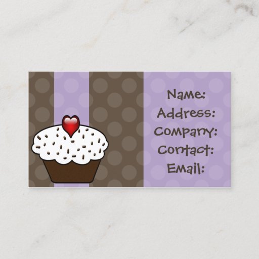 Customizable cupcake business Cards