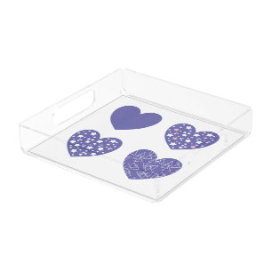 Purple Love Heart Acrylic Tray