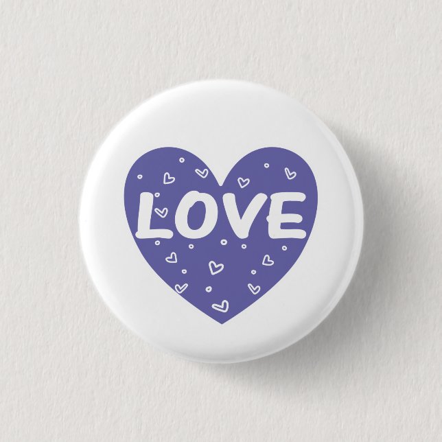 Purple love heart button (Front)